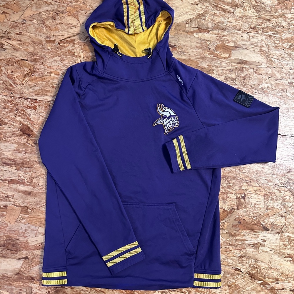 UNRL Minnesota Vikings Purple Hooded Sweatshirt with Yellow Accents